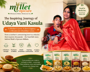Discover the inspiring journey of Udaya Vani Kasula, founder of Rishi's Epicure Millets. Learn how a mother's love, resilience, and passion for healthy nutrition transformed a personal story into a mission to promote wholesome millet-based foods and healthier living.