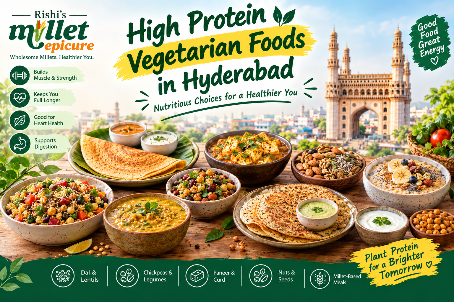 High Protein Vegetarian Foods in Hyderabad. Rishi’s Epicure book now.