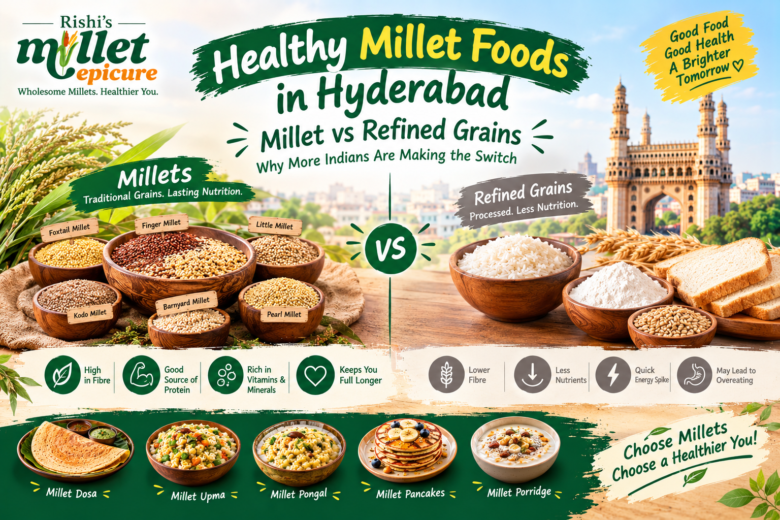 Healthy Millet Foods in Hyderabad | Millet vs Refined Grains